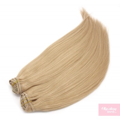 63 cm Remy Clip In Maxi Set, 100% Menschenhaar europäischen Typs - naturblond