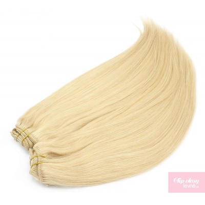 63 cm Remy Clip In Maxi Set, 100% Menschenhaar europäischen Typs - hellblond