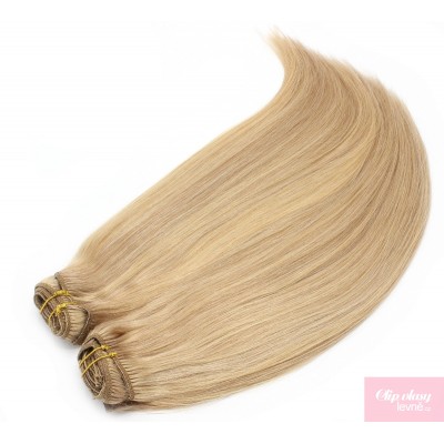 63 cm Remy Clip In Maxi Set, 100% Menschenhaar europäischen Typs - naturblond/hellblond