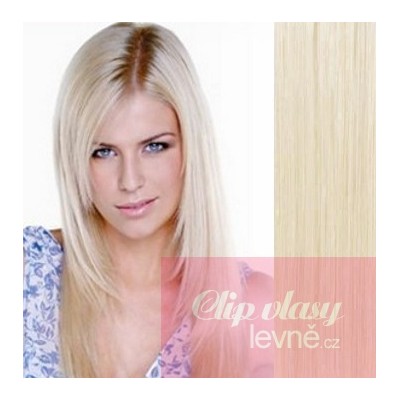 43cm Clip In Haar Remy 100% Menschenhaar europäischen Typs - platin