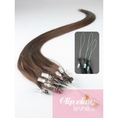 Haar für die Methoden Micro Ring / Easy Loop 50 cm – mittelbraun