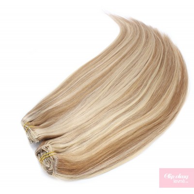 43 cm Remy Clip In Maxi Set, 100% Menschenhaar europäischen Typs - helle Strähnchen