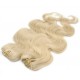 Wellige Clip In Maxi Set 53 cm Remy 100% Menschenhaar - weißblond