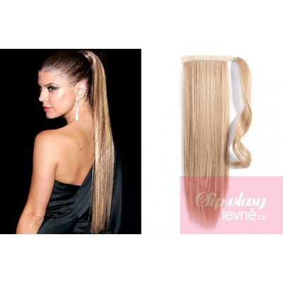 Clip-Pferdeschwanz/Zopf aus 100% Remy-Menschenhaar, 50 cm, gerade - naturblonde