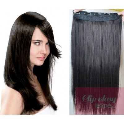 43cm Remy Clip-In Haarteil gerade – schwarz natürlich