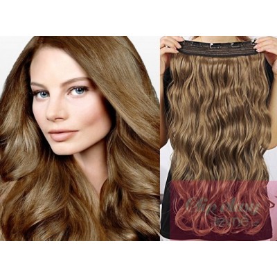 63cm Remy Clip-In Haarteil wellig – hellbraun