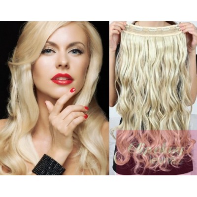 Clip In Tresse, japanische Kanekalon Fasern, 63 cm, wellig – platinum