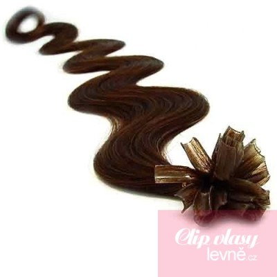 Wellige 50 cm Haar europäischen Typs für die Keratinmethode - dunkelbraun