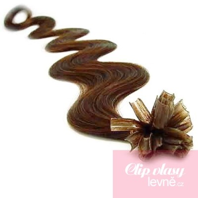 Wellige 50 cm Haar europäischen Typs für die Keratinmethode - helleres braun