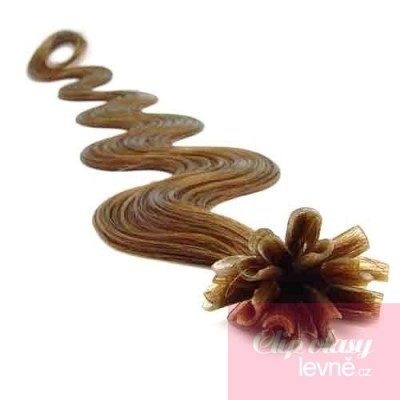 Wellige 50 cm Haar europäischen Typs für die Keratinmethode - hellbraun