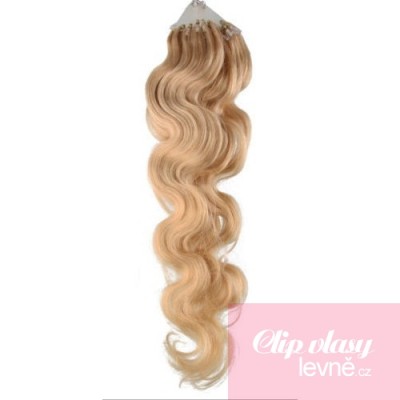 Wellige Haar für die Methoden Micro Ring / Easy Loop 50 cm – naturblond