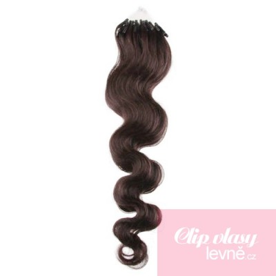 Wellige Haar für die Methoden Micro Ring / Easy Loop 60 cm – dunkelbraun