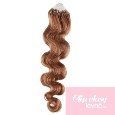 Wellige Haar für die Methoden Micro Ring / Easy Loop 60 cm – hellbraun