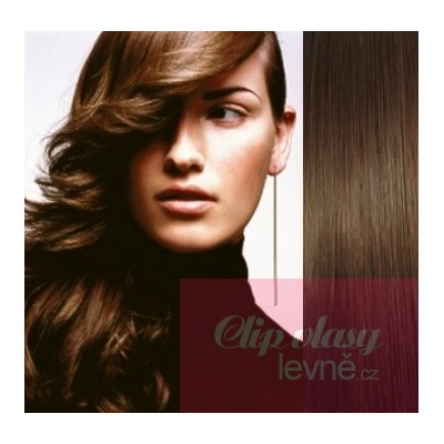 43cm Clip In Haar Remy 100% Menschenhaar europäischen Typs 100g - mittelbraun