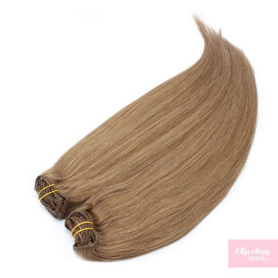 53 cm Remy Clip In Maxi Set, 100% Menschenhaar europäischen Typs - hellbraun