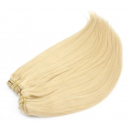 63 cm Remy Clip In Maxi Set, 100% Menschenhaar europäischen Typs - hellblond