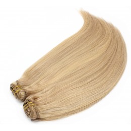 73 cm Remy Clip In Maxi Set, 100% Menschenhaar europäischen Typs - naturblond/hellblond