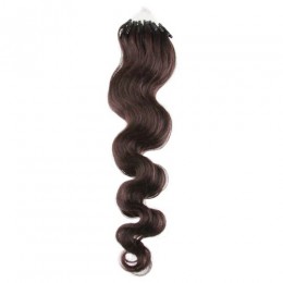 Wellige Haar für die Methoden Micro Ring / Easy Loop 50 cm – dunkelbraun