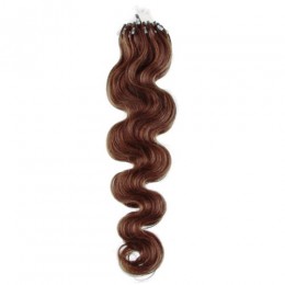 Wellige Haar für die Methoden Micro Ring / Easy Loop 50 cm – helleres braun